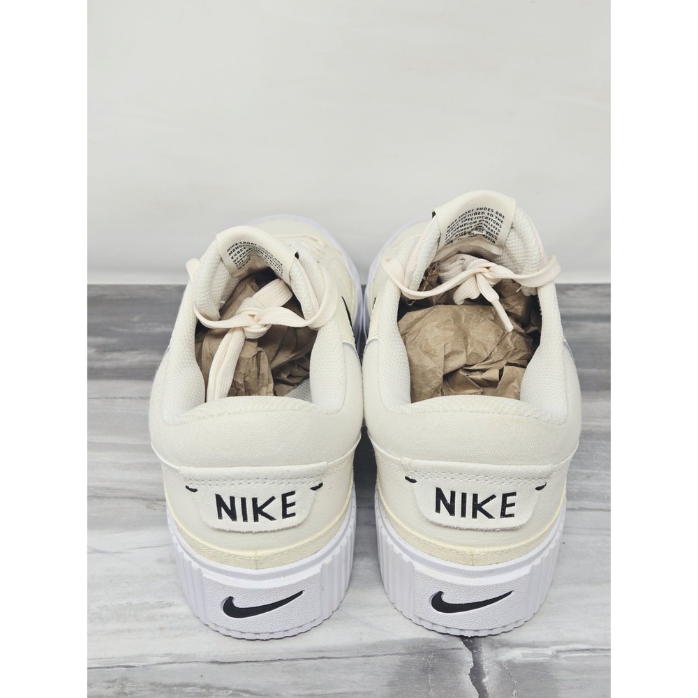 Nike Court Legacy Lift Womens Size 10 Ivory Black Leather Shoe Sneakers Gum - Picture 6 of 8